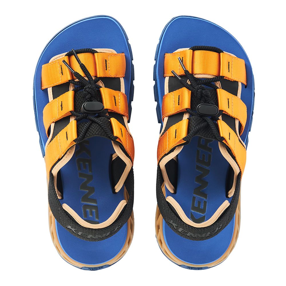 Sandália Kenner Rakka Mezkla Azul E Amarelo