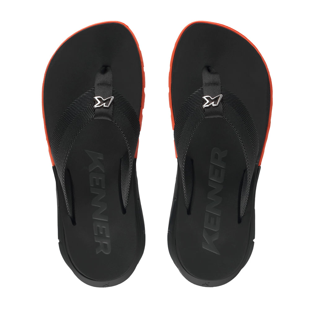 Sandália Kenner Orak Preto Com Laranja