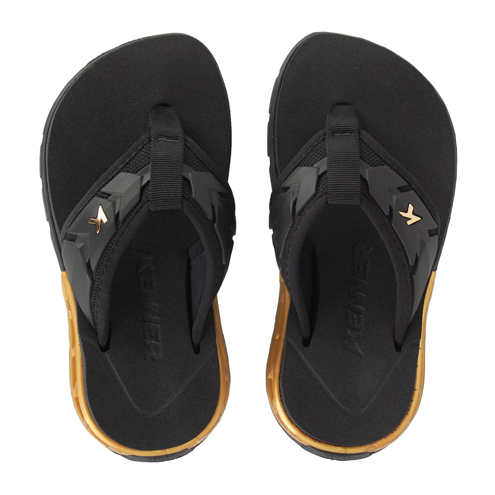 Sandália Kenner Rakka Ultra Force Kids Preto Com Dourado