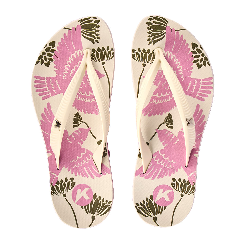 Sandália Kenner Ibiza Pássaros Rosa