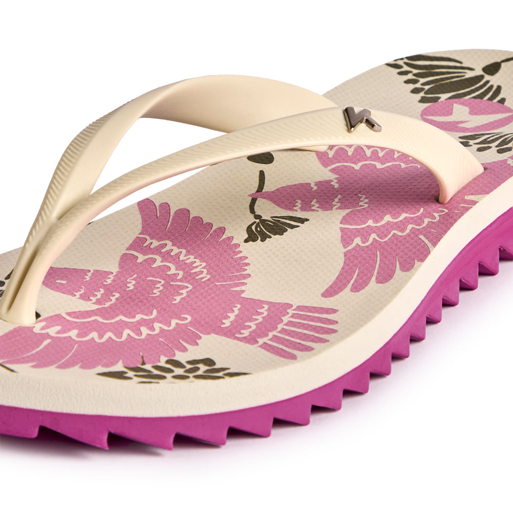 Sandália Kenner Ibiza Pássaros Rosa