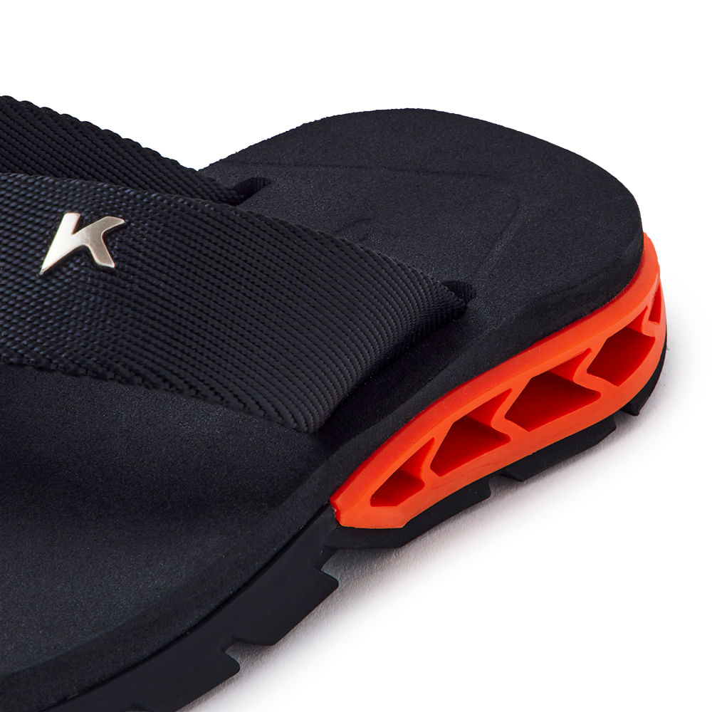 Sandália Kenner Rakka Kids Preto Com Laranja