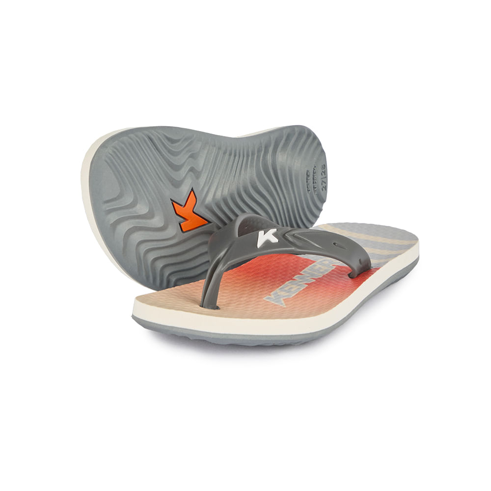 Sandália Kenner Summer Listras Kids Cinza